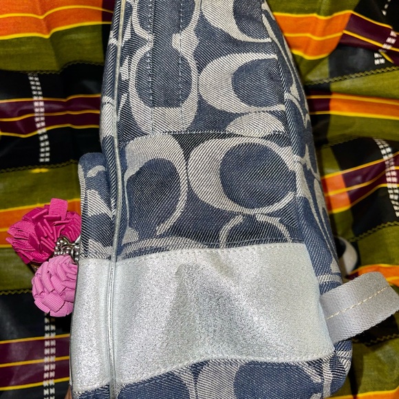 Coach Denim and Silver Backpack - Picture 5 of 10